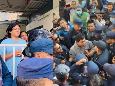 ललितपुरका स्थानीयले अवरोध गरेपछि प्रहरी घेरामा अभियन्ता ईः